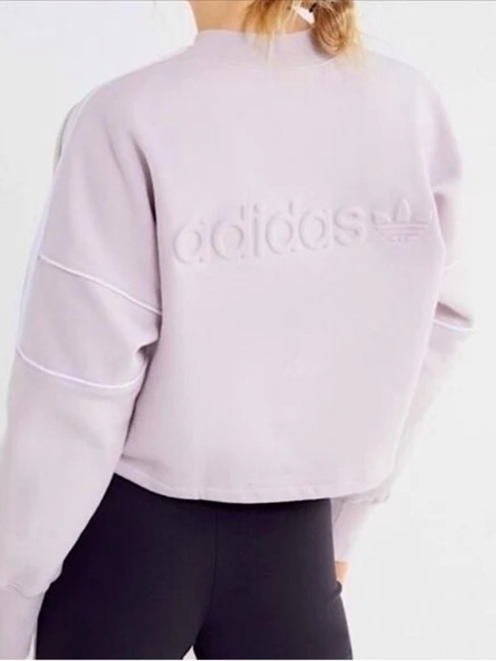 adidas Originals Winter Ease Cropped Sweatshirt Lavender Ice Purple 3-Stripe